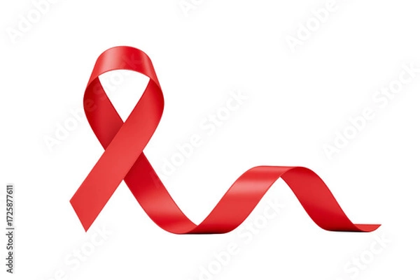 Fototapeta World aids day and national HIV- AIDS and aging awareness month with red ribbon on transparent background