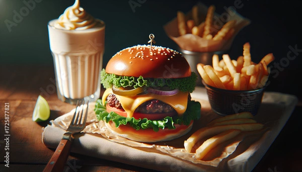 Obraz hamburger on a plate