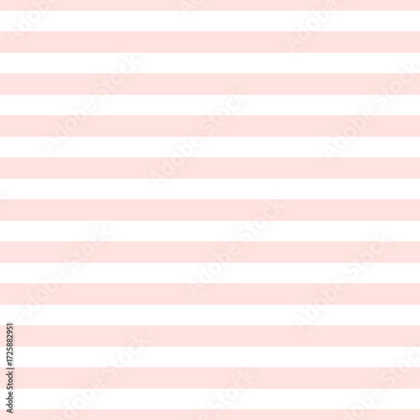 Fototapeta Cute pink and white horizontal stripes pattern design, seamless background.