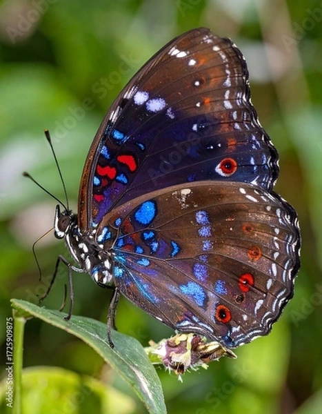Obraz Vibrant butterfly on a leaf