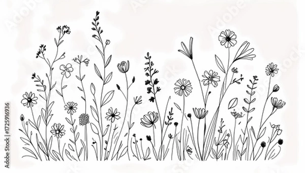 Obraz grass and flowers