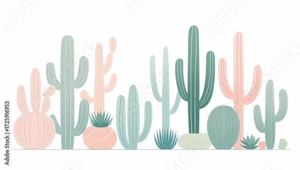 Obraz cactus vector illustration
