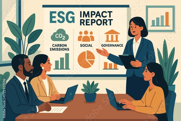 Obraz ESG Impact Report Corporate Presentation Illustration
