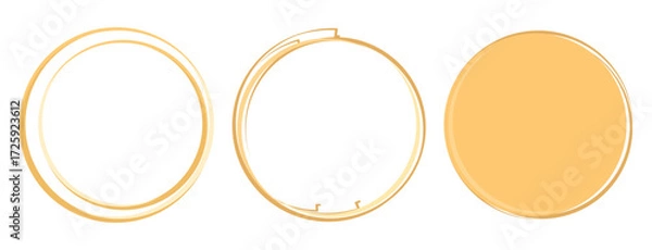 Fototapeta Gold circle signs set isolated on white background vector.