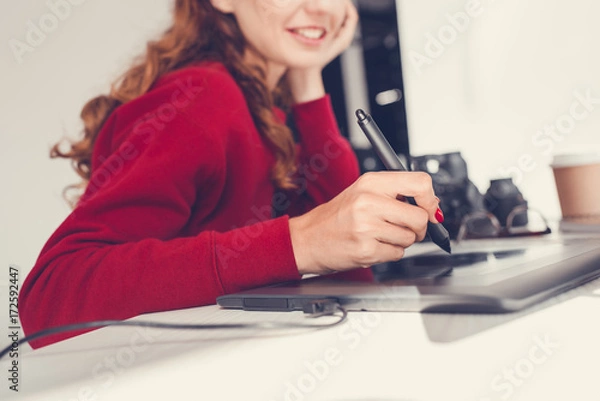 Fototapeta designer with graphics tablet