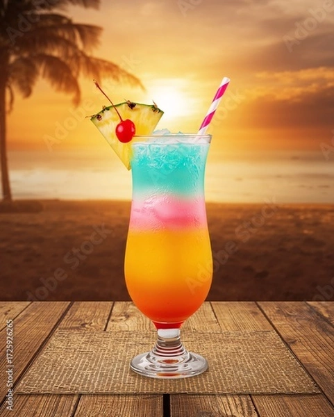 Fototapeta mixed cocktail on the beach