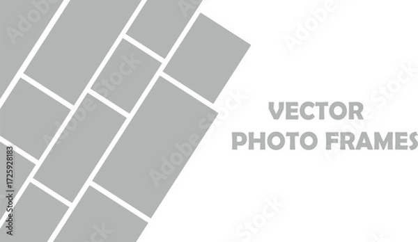 Fototapeta Creative 11 Photo Collage Vector Template for Portfolio and Scrapbook Layouts
