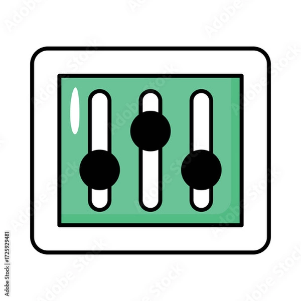 Obraz User Interfece Colored Outline Icons