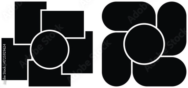 Fototapeta Stylish 5 Frame Photo Collage Vector Template for Blog and Portfolio Layouts