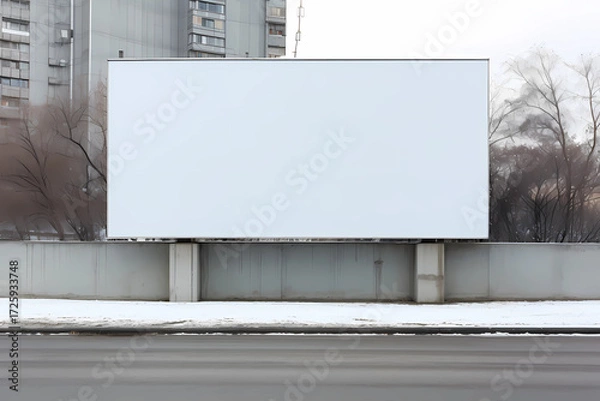 Fototapeta Blank billboards in the city of modern architecture