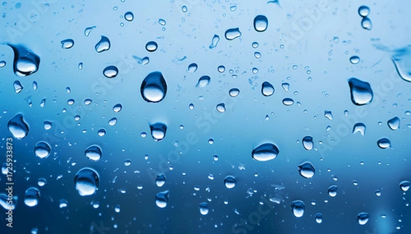 Fototapeta Blue background for an abstract photo of raindrops