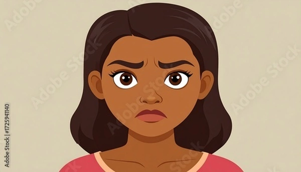 Obraz Upset young woman's face