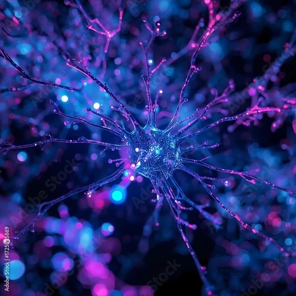 Obraz Abstract AI neural network background