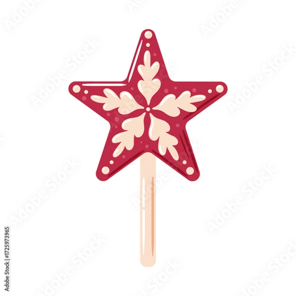 Fototapeta A beautifully ornate decorative Lollipop star, featuring intricate linework and a joyful celebratory style. Perfect for festive holidays and year joyful designs.