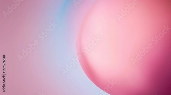 Fototapeta Smooth deep pink gradient background with soft blurred teal circular glow on charcoal grey backdrop, minimalist abstract design with gentle tonal transitions and soft lighting.