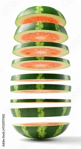 Fototapeta Floating Watermelon Slices Studio Shot