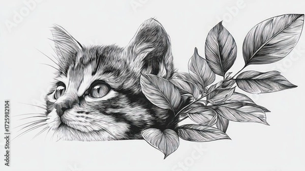 Obraz Kitten looking up art