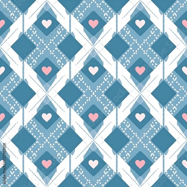 Obraz Geometric pattern with hearts