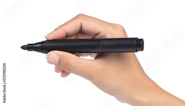 Obraz Hand holding a black marker