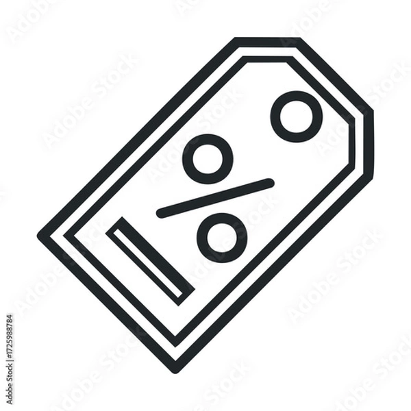 Obraz Discount label for sales and promotions in retail shops. Vector black icon
