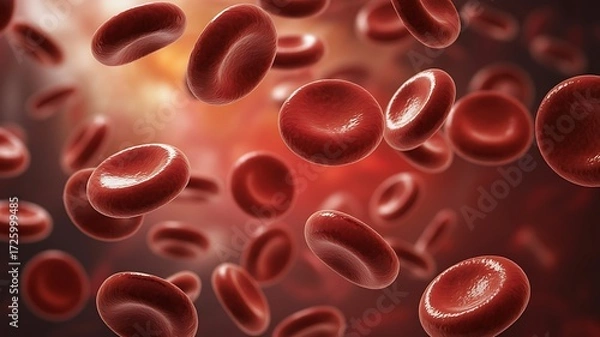 Fototapeta Red Blood Cells Floating in Bloodstream