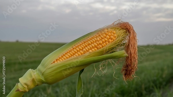Fototapeta Ripe Corn on the Cob in a Field