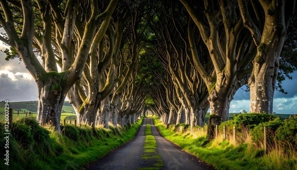 Fototapeta A pathway through trees