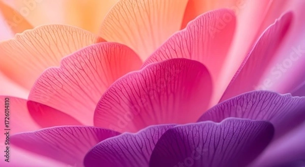 Obraz Ethereal Cascade of Soft Petals in a Luminous Sunset Gradient.