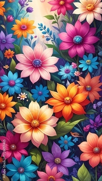 Obraz Vibrant floral explosion