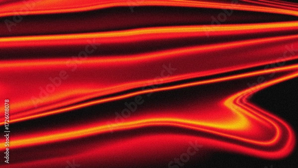 Fototapeta red and black abstract light waves with grunge noise texture