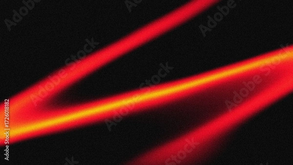 Fototapeta abstract red and orange light streaks on dark grain noise texture and grunge background