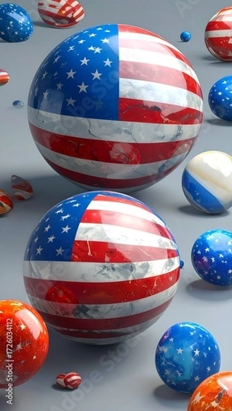 Obraz USA flag sphere design