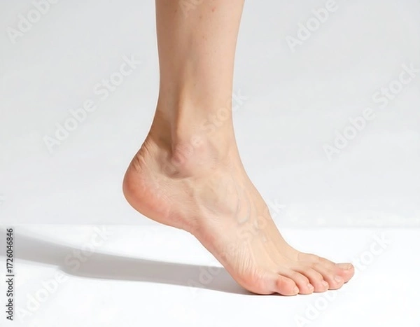 Obraz Barefoot elegance: A delicate foot in studio light