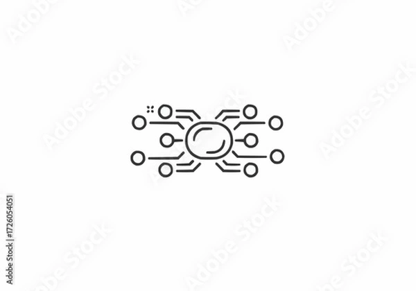 Fototapeta Abstract network connections data flow vector illustration scalable technology icon