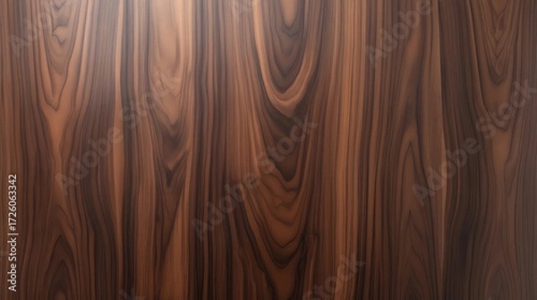 Fototapeta Dark wood grain pattern with vertical lines and wavy texture