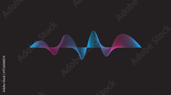 Fototapeta Abstract Sound Waveform in Gradient Colors