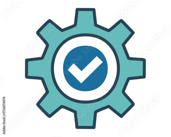Obraz Cogwheel with check