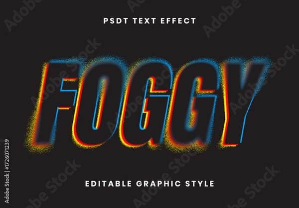 Fototapeta Colorful Haze Text Effect Dissolving Backlight 3D Font