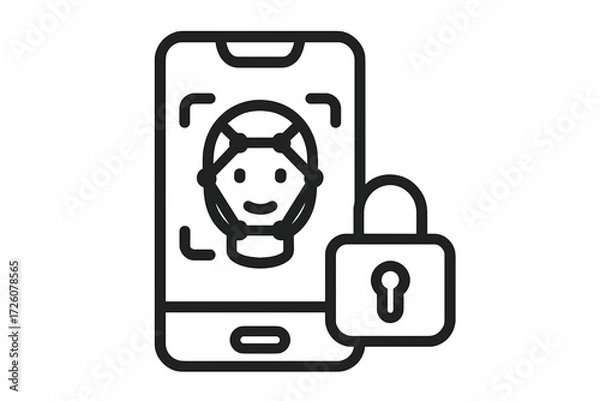 Obraz Face ID Verification Voting Icon Vector