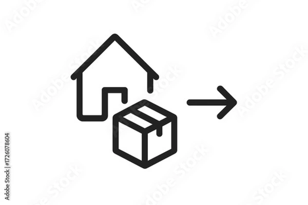 Obraz Package Return from Home Reverse Logistics Icon Vector