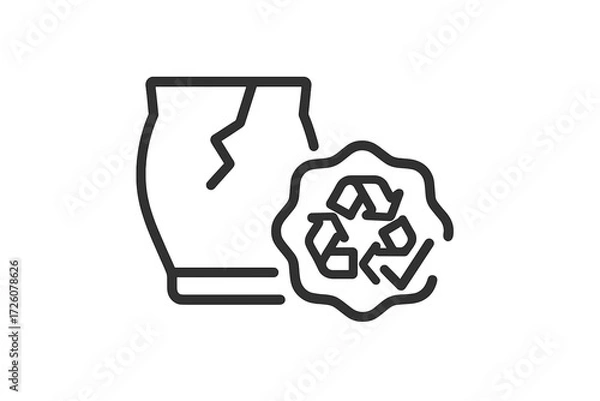 Obraz Damaged Item Recycling Returns Icon Vector