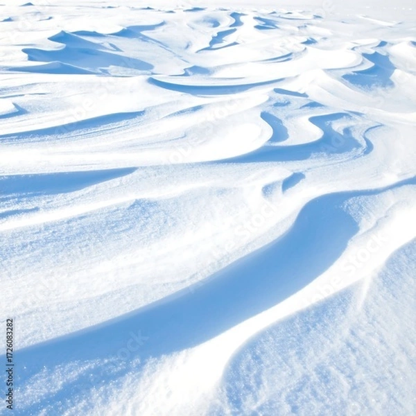 Fototapeta Frozen wind patterns on snow