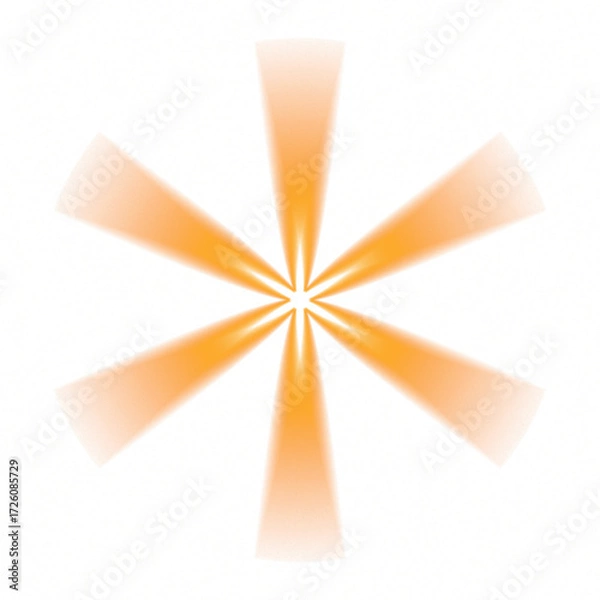 Fototapeta Orange glowing radial abstract shape on transparent background
