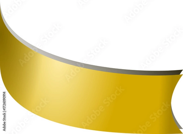 Fototapeta curved yellow ribbon for elegant certificate border