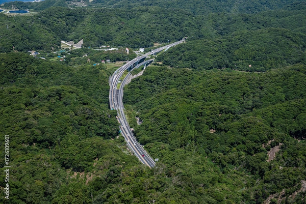 Obraz 千葉県金谷山頂から眺める富津館山道路E14