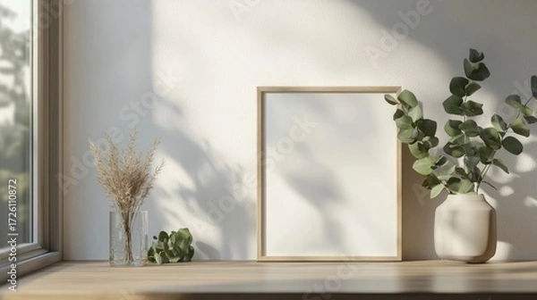 Fototapeta Empty frame mockup display