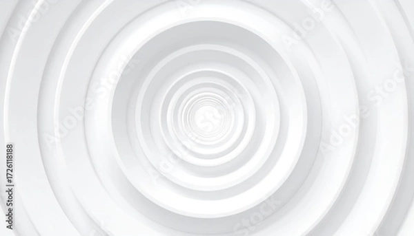Obraz Hypnotic Spiral: An abstract composition of concentric circles, rendered in shades of gray, creates a mesmerizing optical illusion that draws the viewer's eye towards the center. 