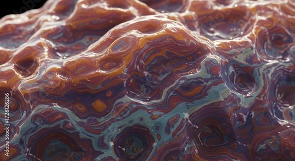 Fototapeta a close up view of an orange and blue substance