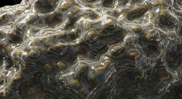 Fototapeta a close up of a rock with a lot of rocks in the background