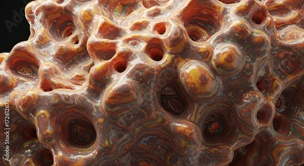 Fototapeta a close up of an orange and yellow substance